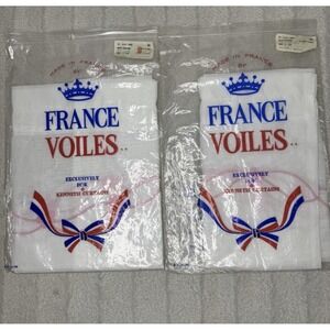 France Voiles For Kenneth Curtains Valance‎ Lot Of 2 Daisy Darling Pink 60 X 12